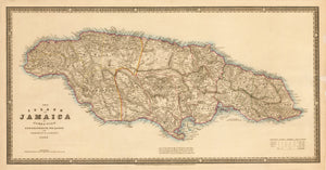 1843 The Island of Jamaica by James Wyld Geographer to the Queen and H.R.M. Prince Albert