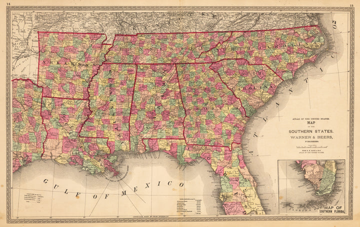 Map of the Southern States.