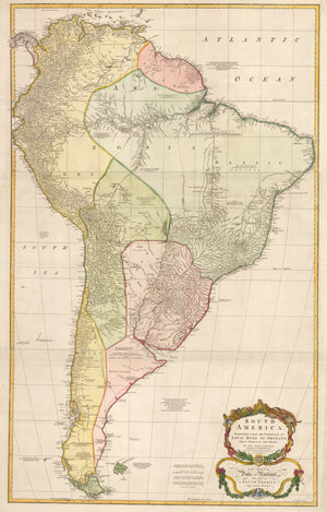 South America. Performed under the Patronage of Louis Duke of Orleans First Prince of the Blood. To His Grace the Duke of Rutland. This Map of South America is most humbly Inscribed. 