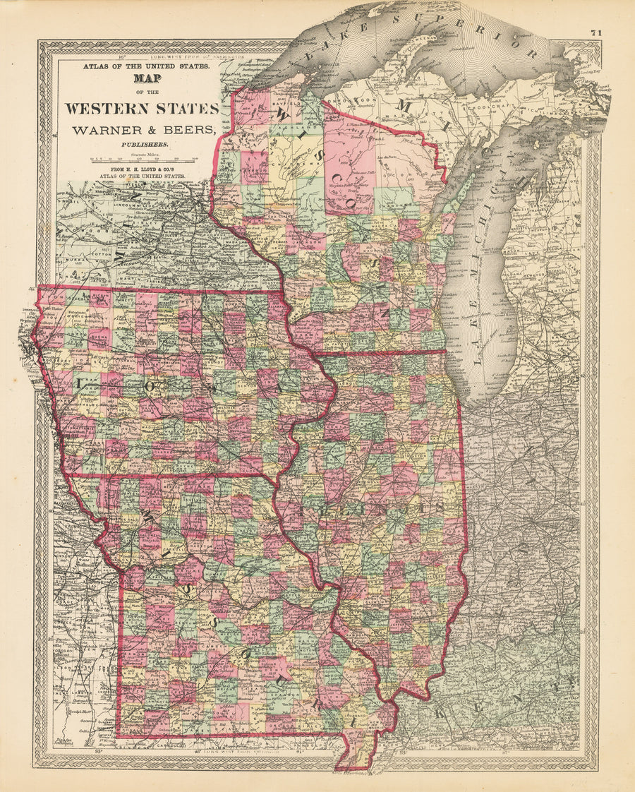 1872 Map of the Western States
