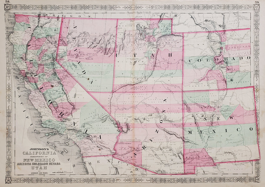 Johnson's California, New Mexico, Arizona, Colorado, Nevada and Utah – New World Cartographic
