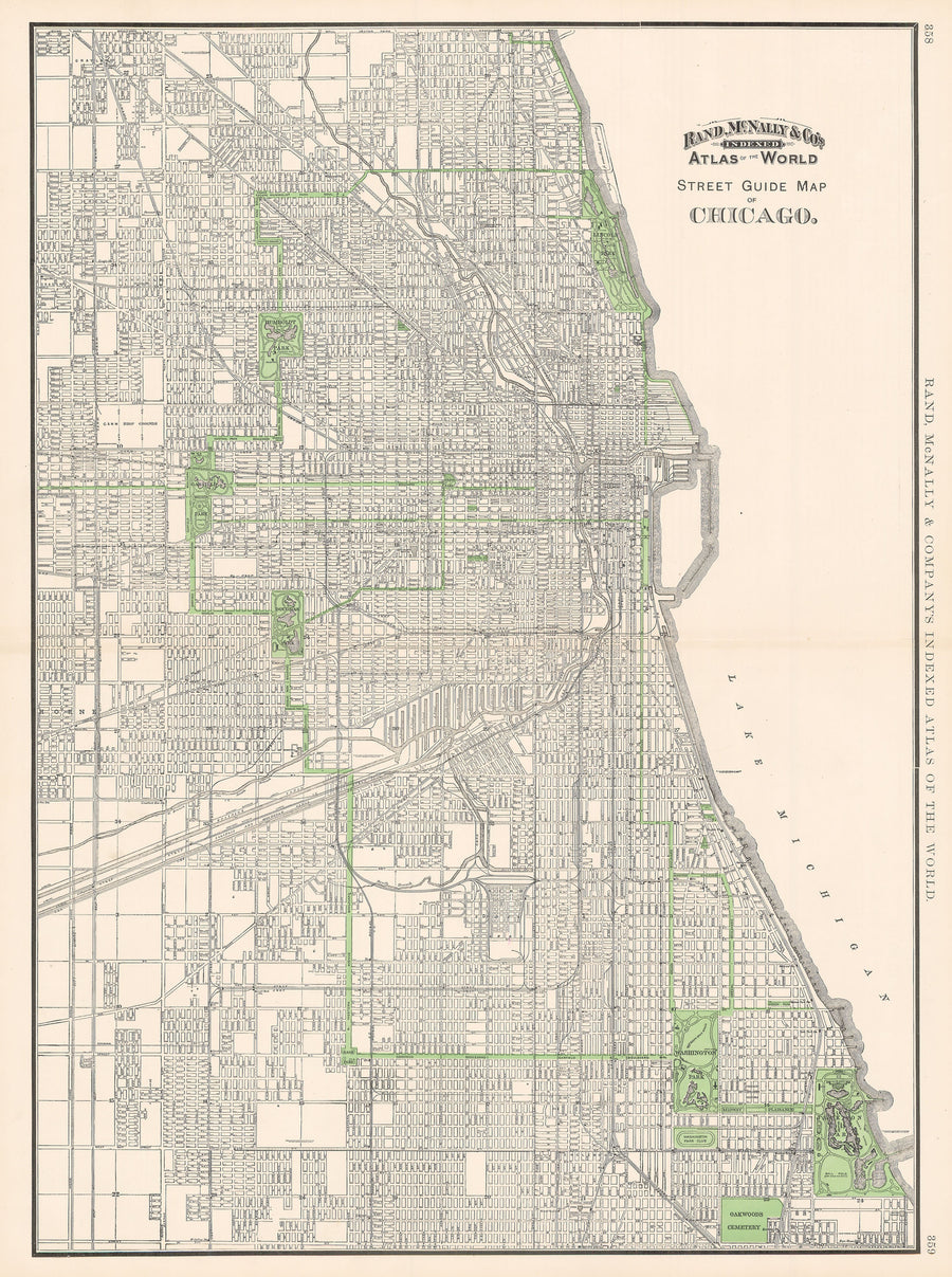 1895 Street Guide Map of Chicago