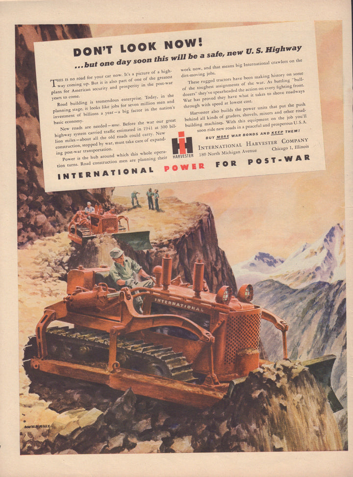 1940s Print Advertisement: Tractors by International Harvester